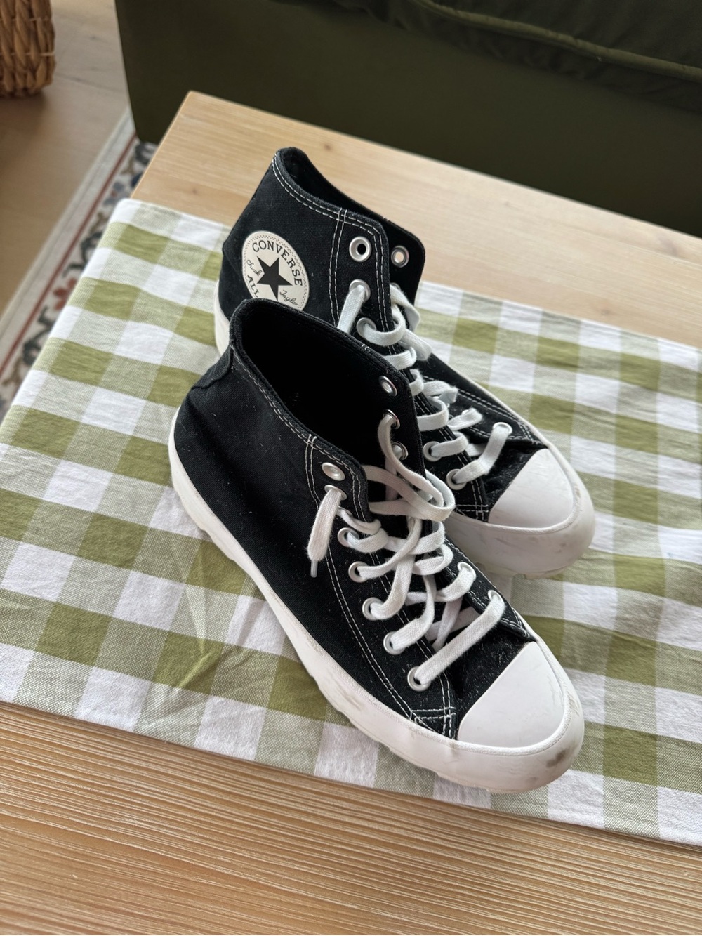 Converse Black and White Canvas High-Top Sneakers